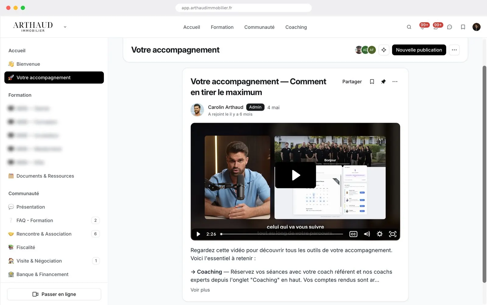 La plateforme Arthaud Immobilier
